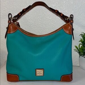 Dooney & Bourke Turquoise and Chestnut Shoulder Bag color green used